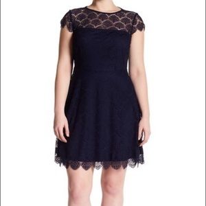 Cap Sleeve Lace Fit and Flare Dress